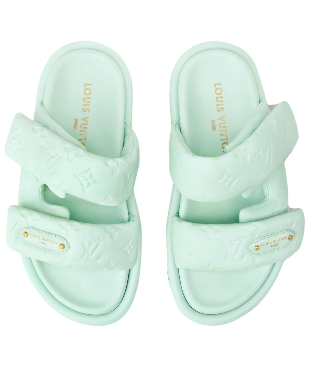 LOUIS VUITTON Зеленые шлепанцы, фото 4