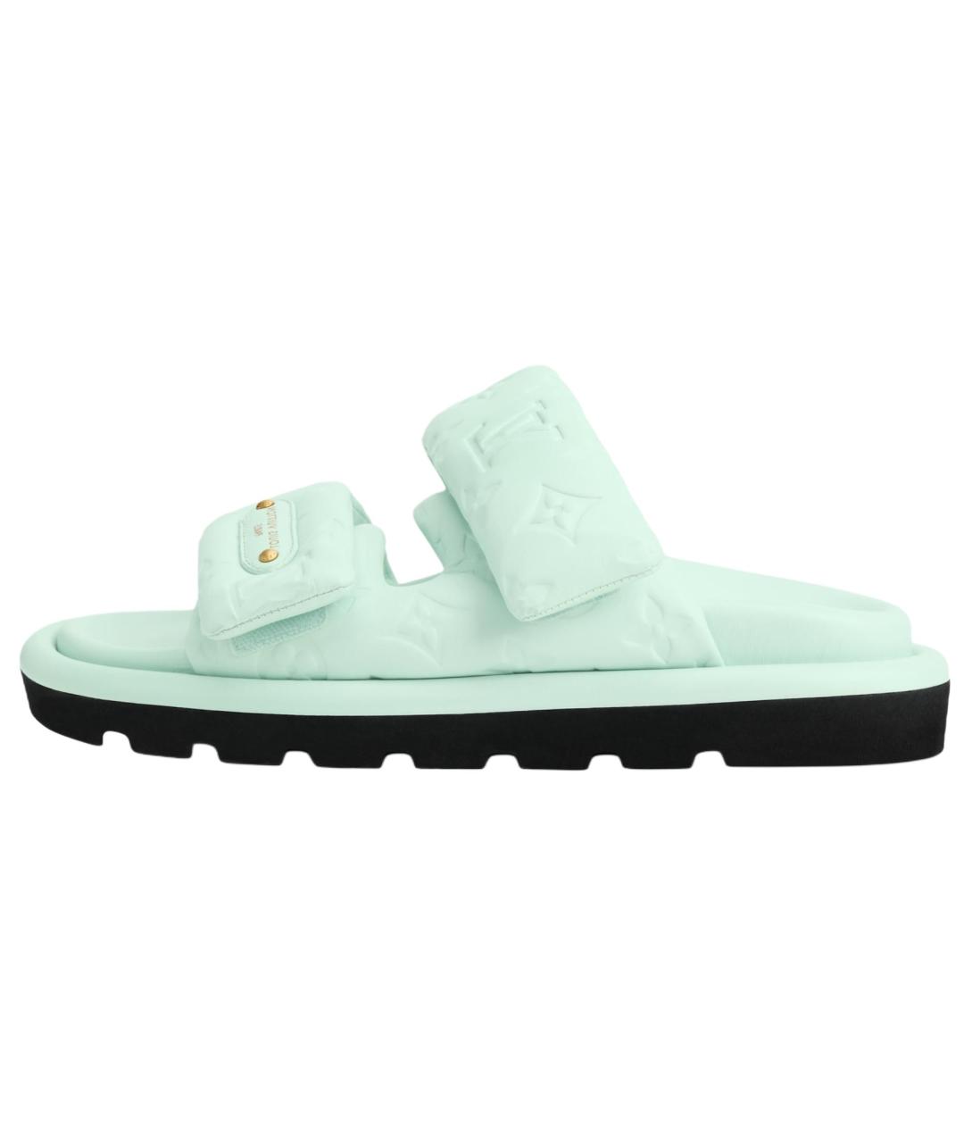 LOUIS VUITTON Зеленые шлепанцы, фото 2