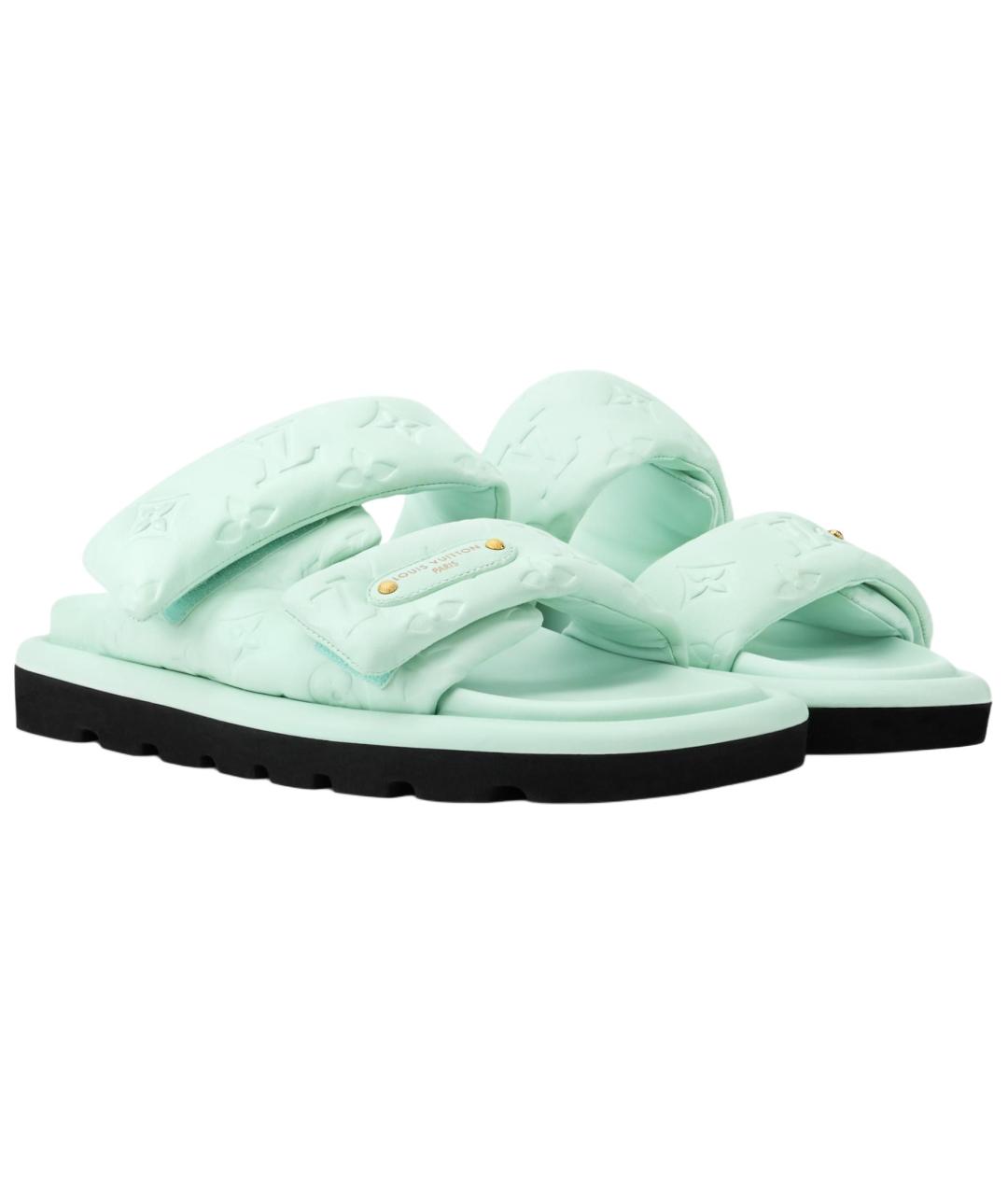 LOUIS VUITTON Зеленые шлепанцы, фото 3