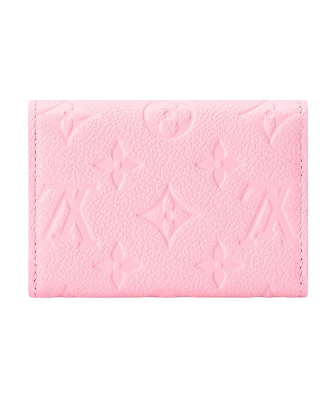 LOUIS VUITTON Розовый кожаный кошелек, фото 3