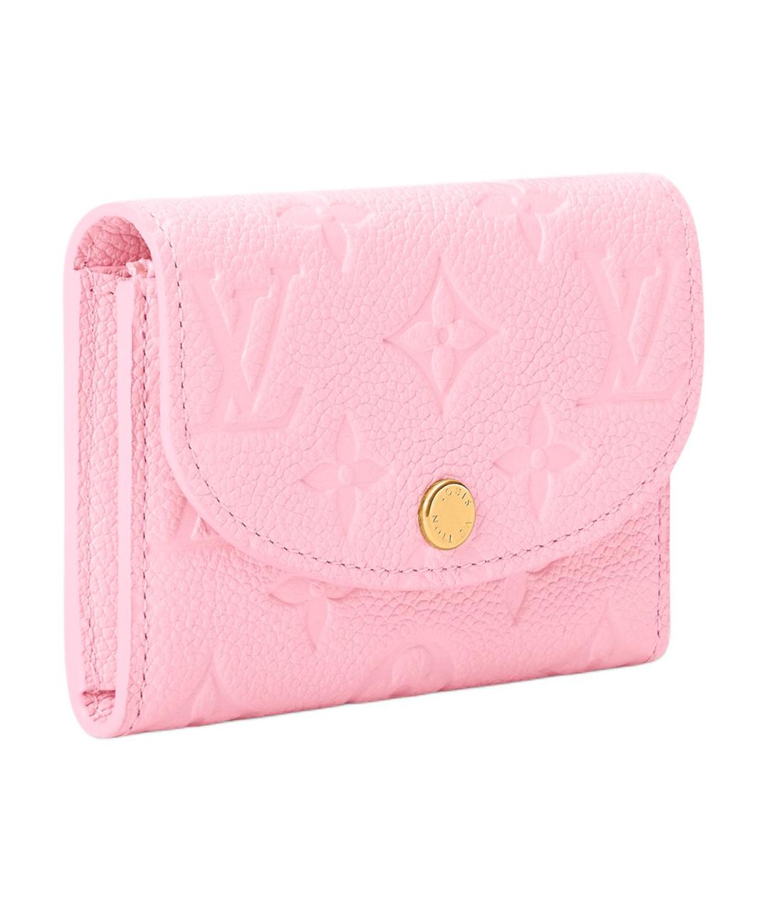 LOUIS VUITTON Розовый кожаный кошелек, фото 2