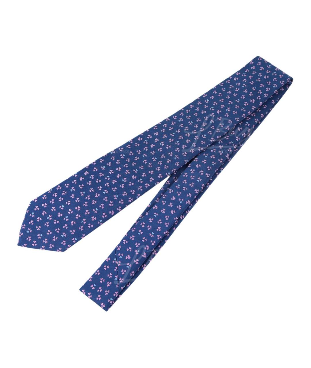 HERMES Синий шелковый галстук, фото 1