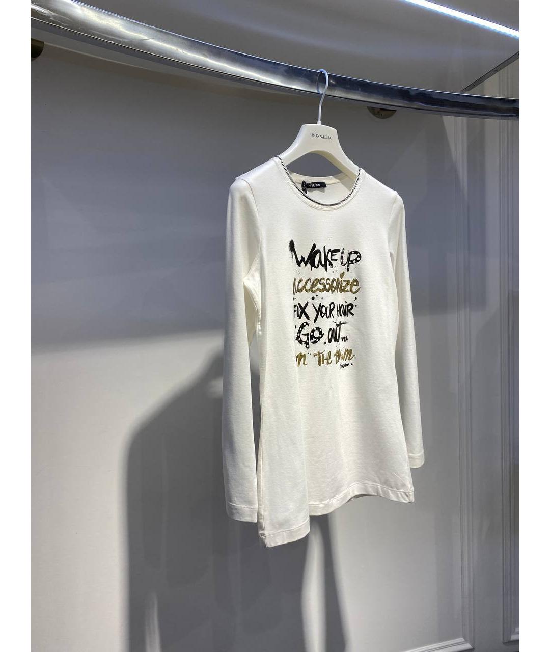 MONNALISA Белый хлопковый детская футболка / топ, фото 2