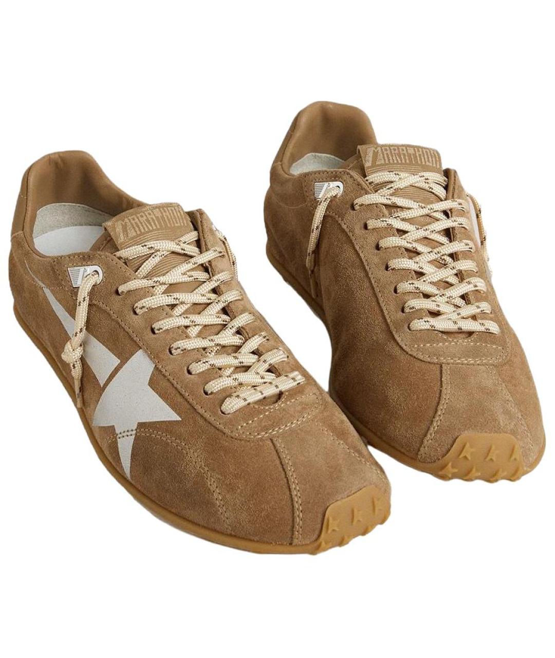 GOLDEN GOOSE DELUXE BRAND Коричневые замшевые низкие кроссовки / кеды, фото 4