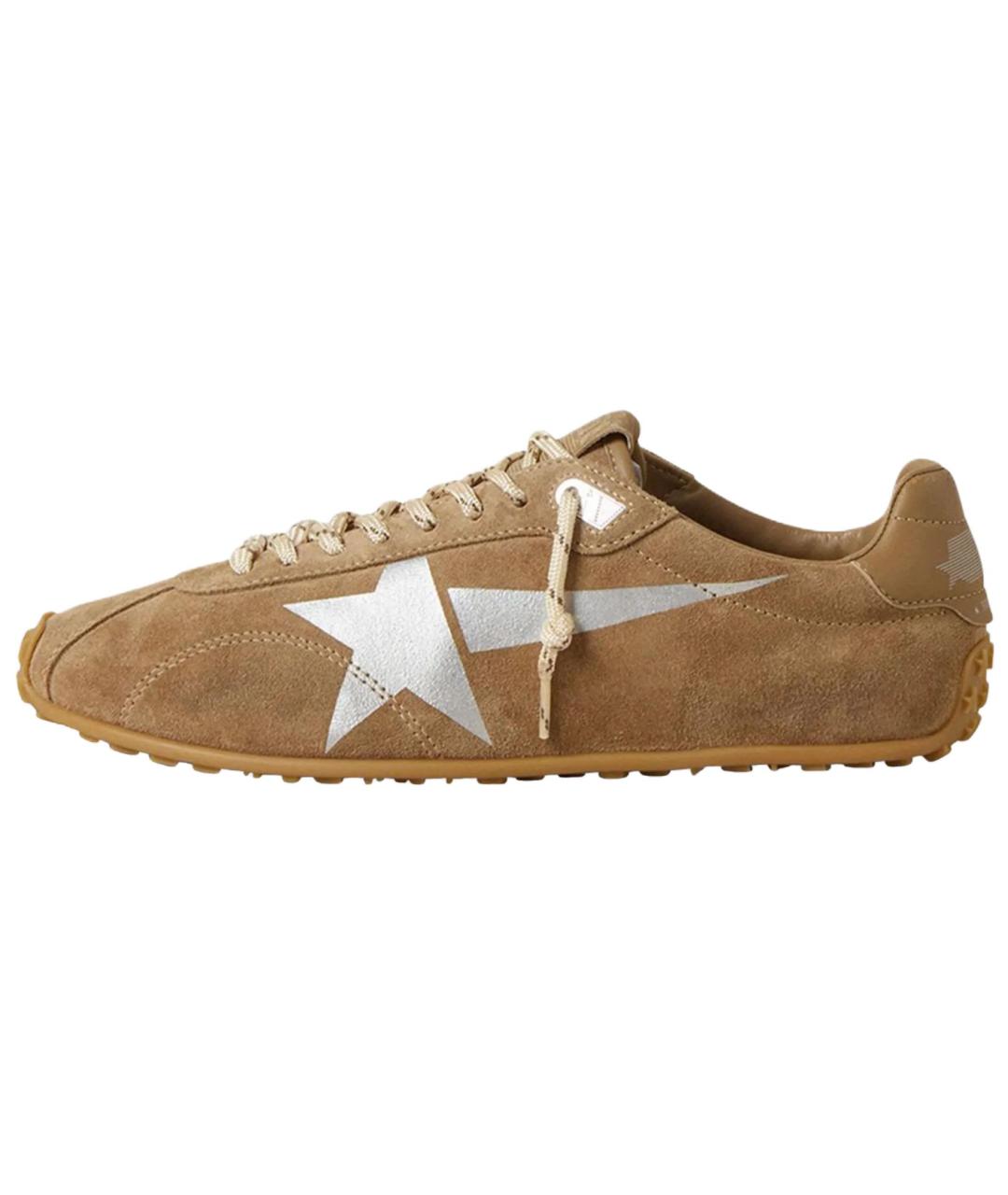 GOLDEN GOOSE DELUXE BRAND Коричневые замшевые низкие кроссовки / кеды, фото 2