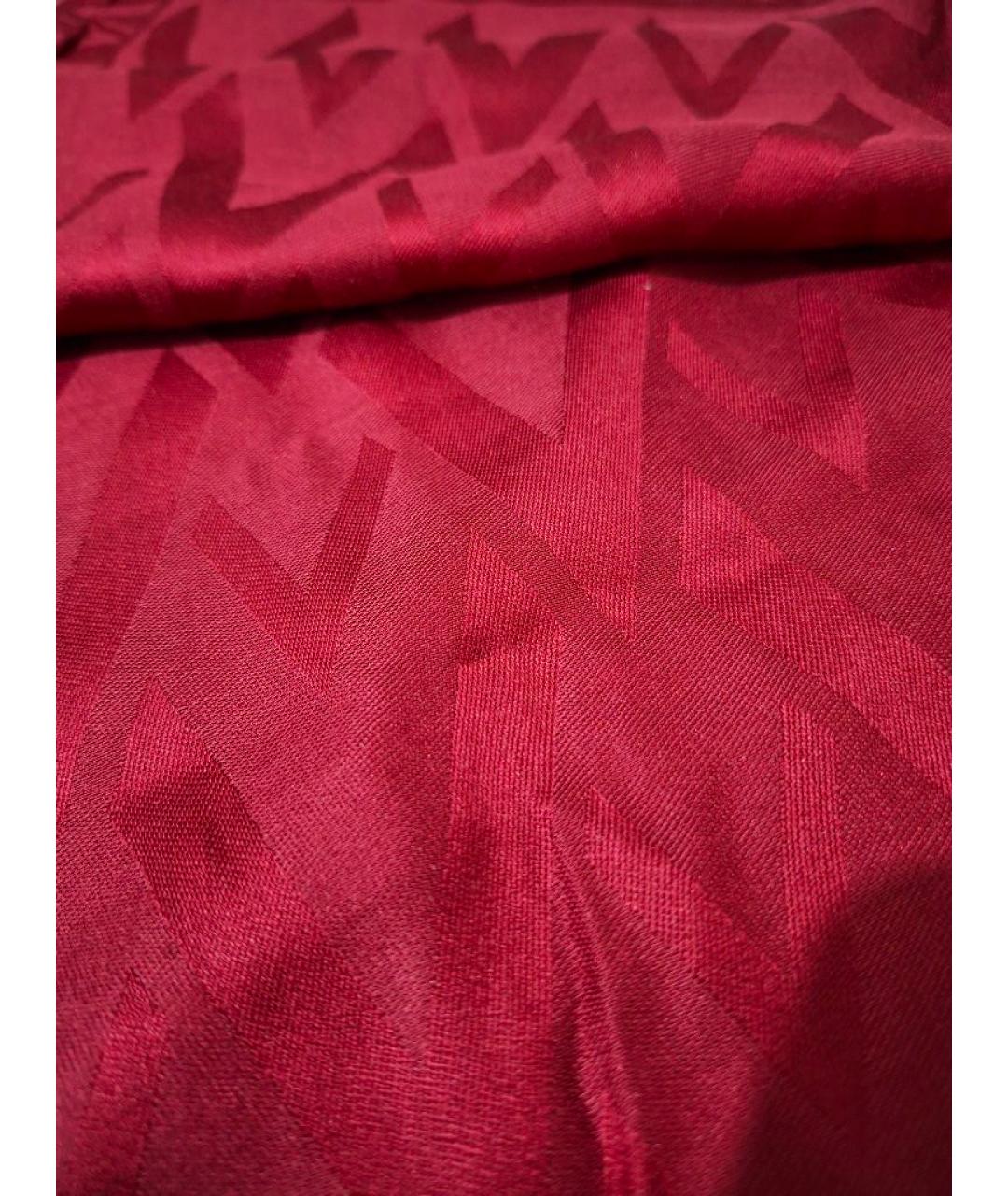 VALENTINO Бордовый шелковый шарф, фото 2