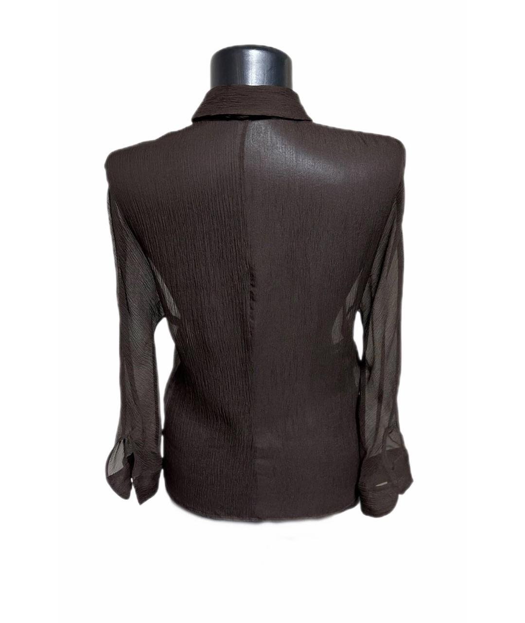 PRADA Коричневая шелковая блузы, фото 2