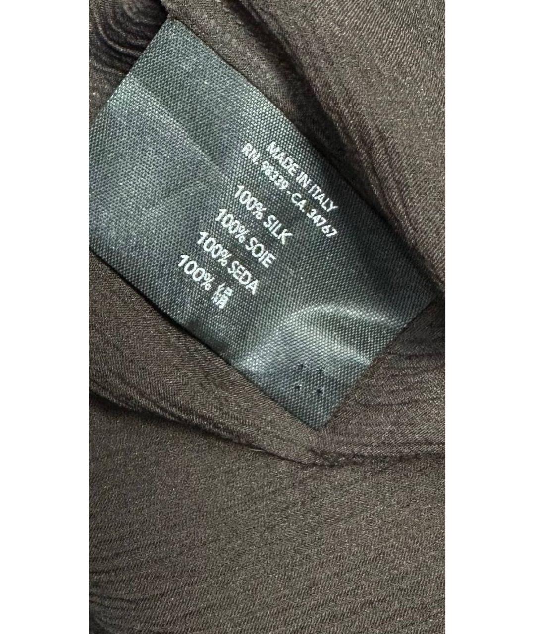 PRADA Коричневая шелковая блузы, фото 4