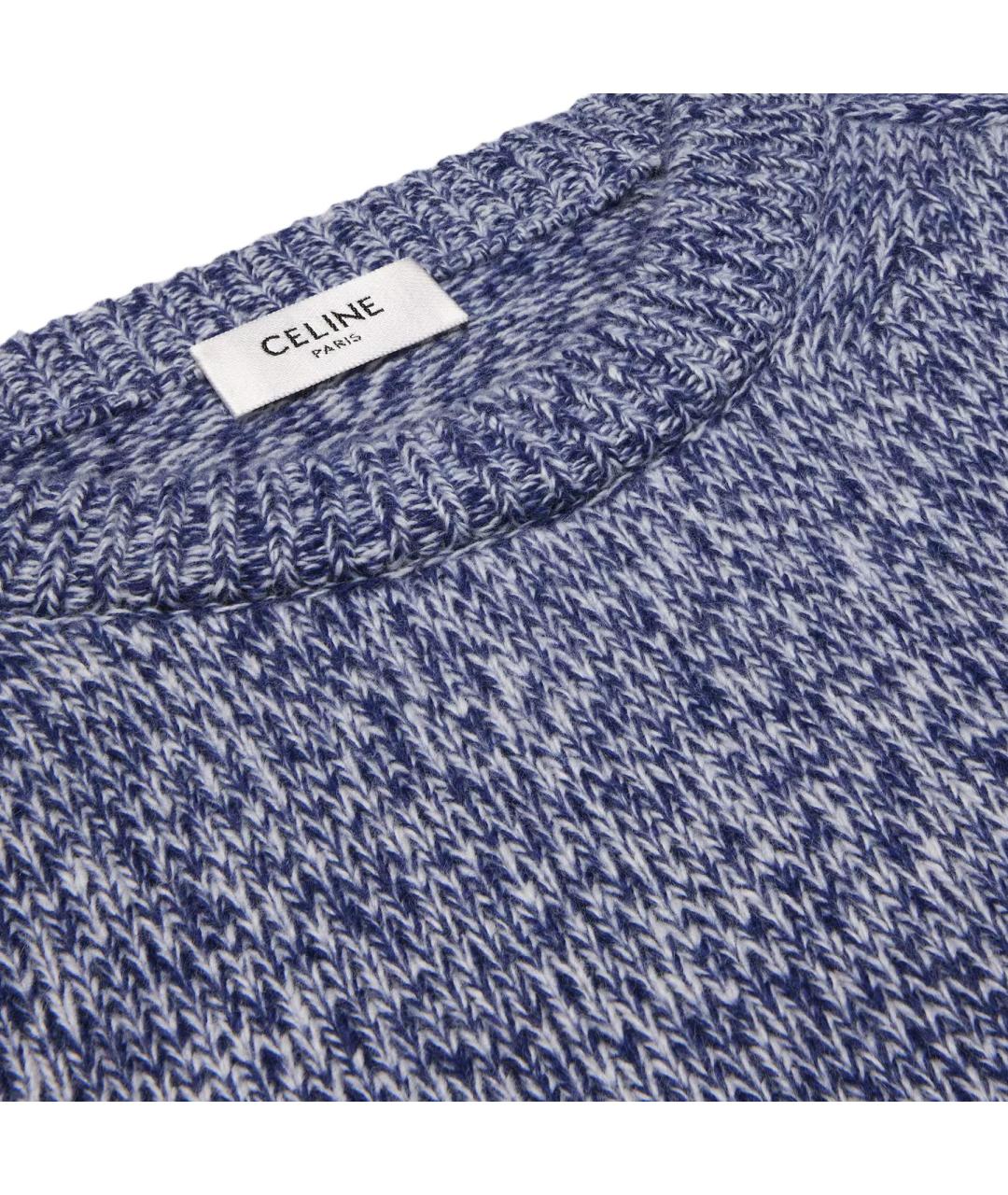 CELINE Синий шерстяной джемпер / свитер, фото 3