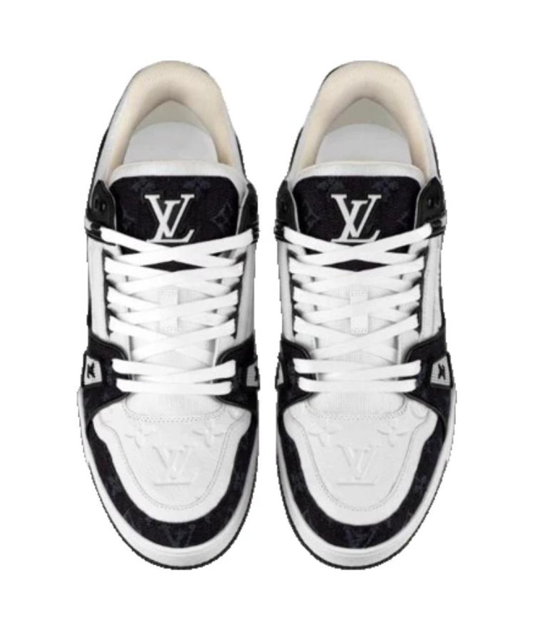 LOUIS VUITTON Черные кожаные низкие кроссовки / кеды, фото 3