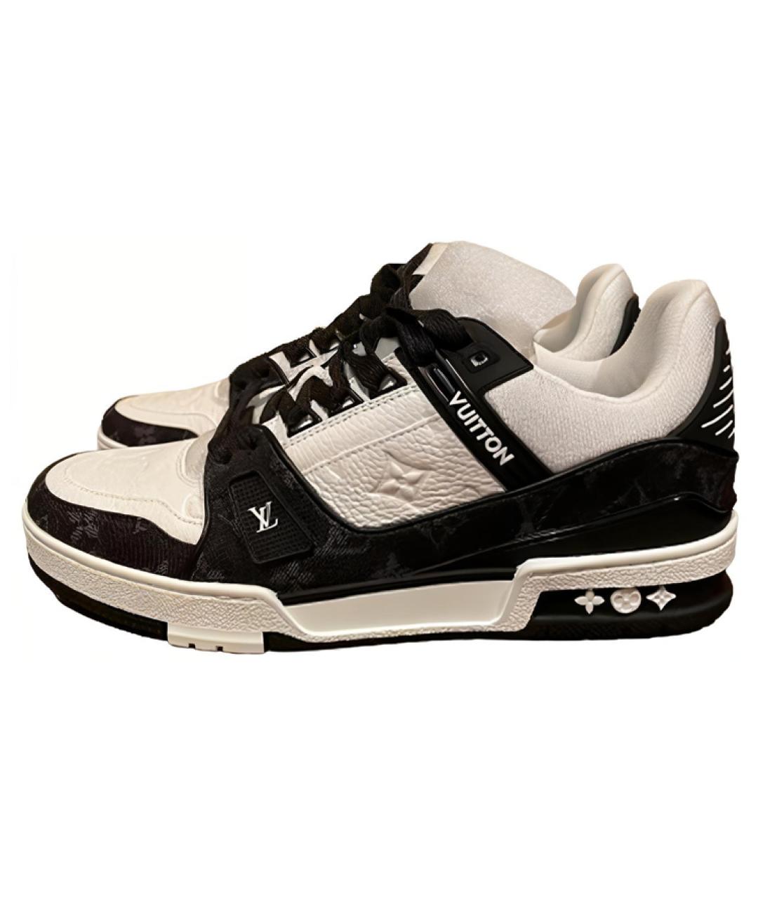 LOUIS VUITTON Черные кожаные низкие кроссовки / кеды, фото 2