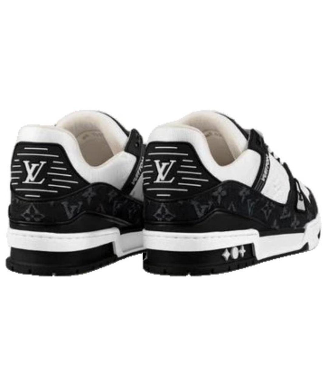 LOUIS VUITTON Черные кожаные низкие кроссовки / кеды, фото 4