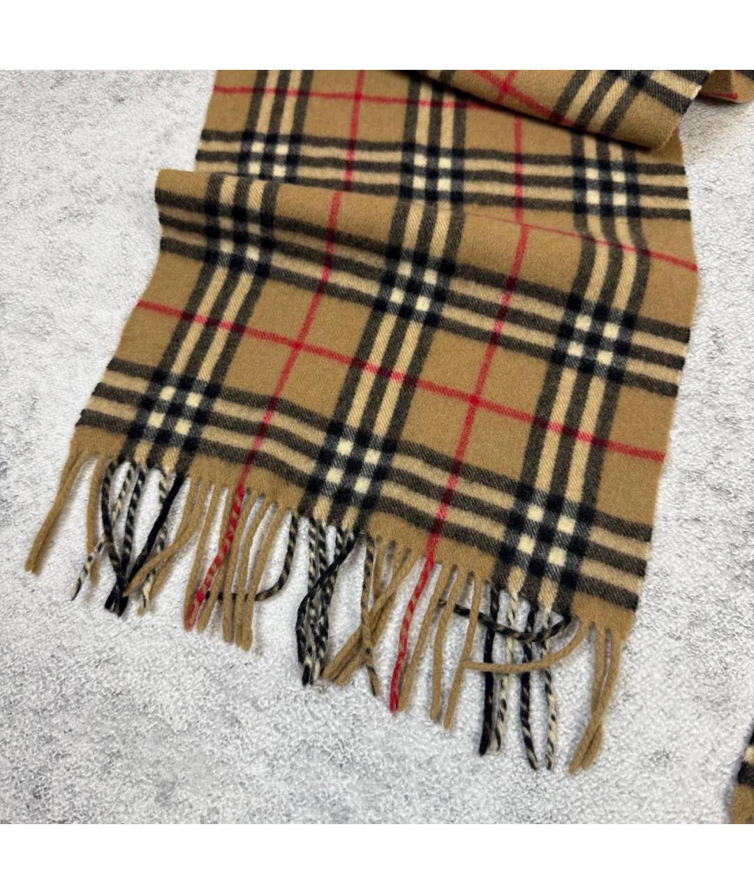 BURBERRY Бежевый шерстяной шарф, фото 7