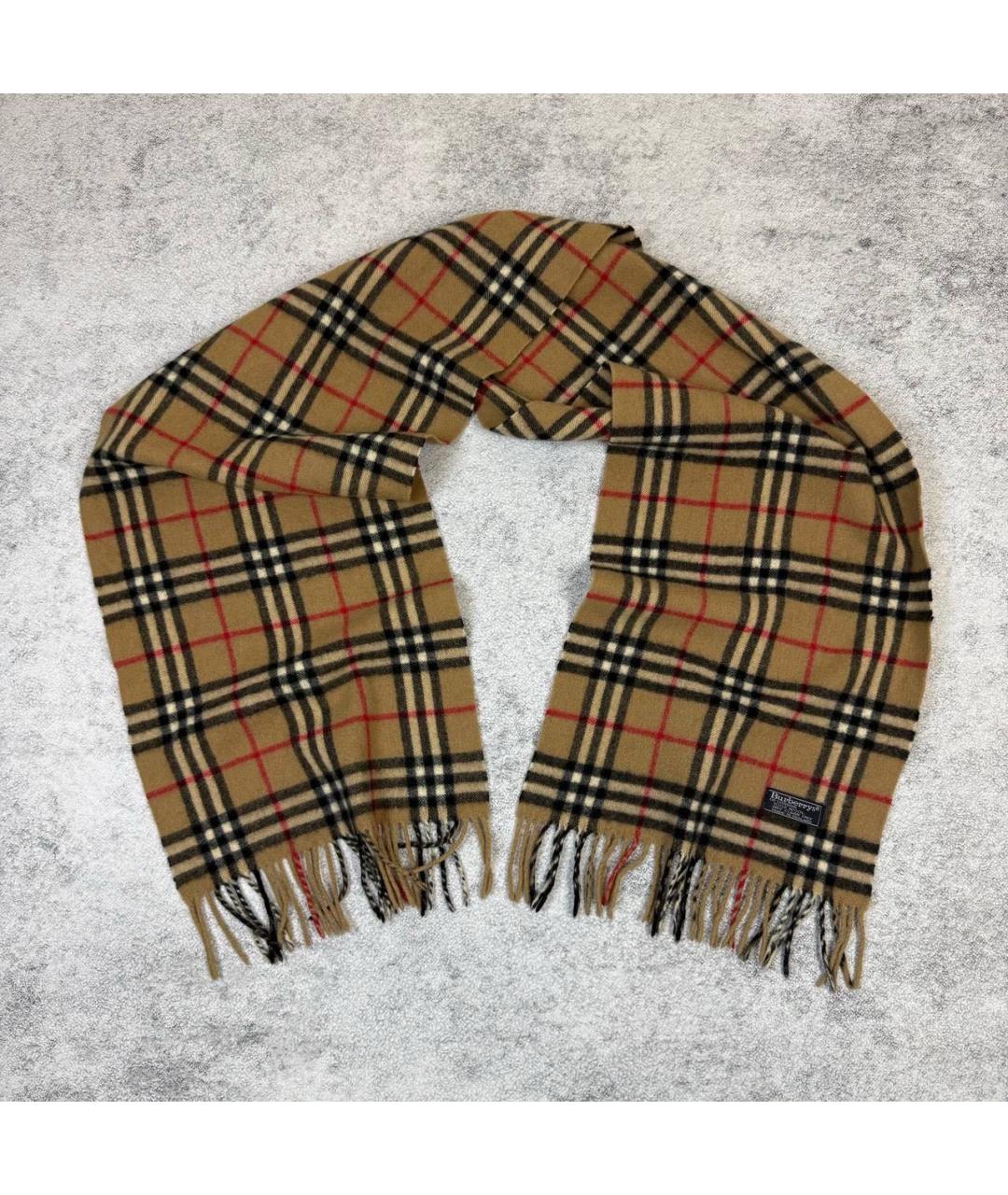 BURBERRY Бежевый шерстяной шарф, фото 8