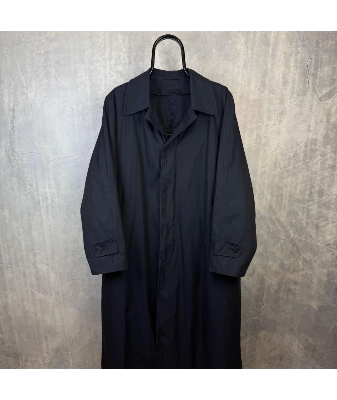 SAINT LAURENT Темно-синий тренч / плащ, фото 9