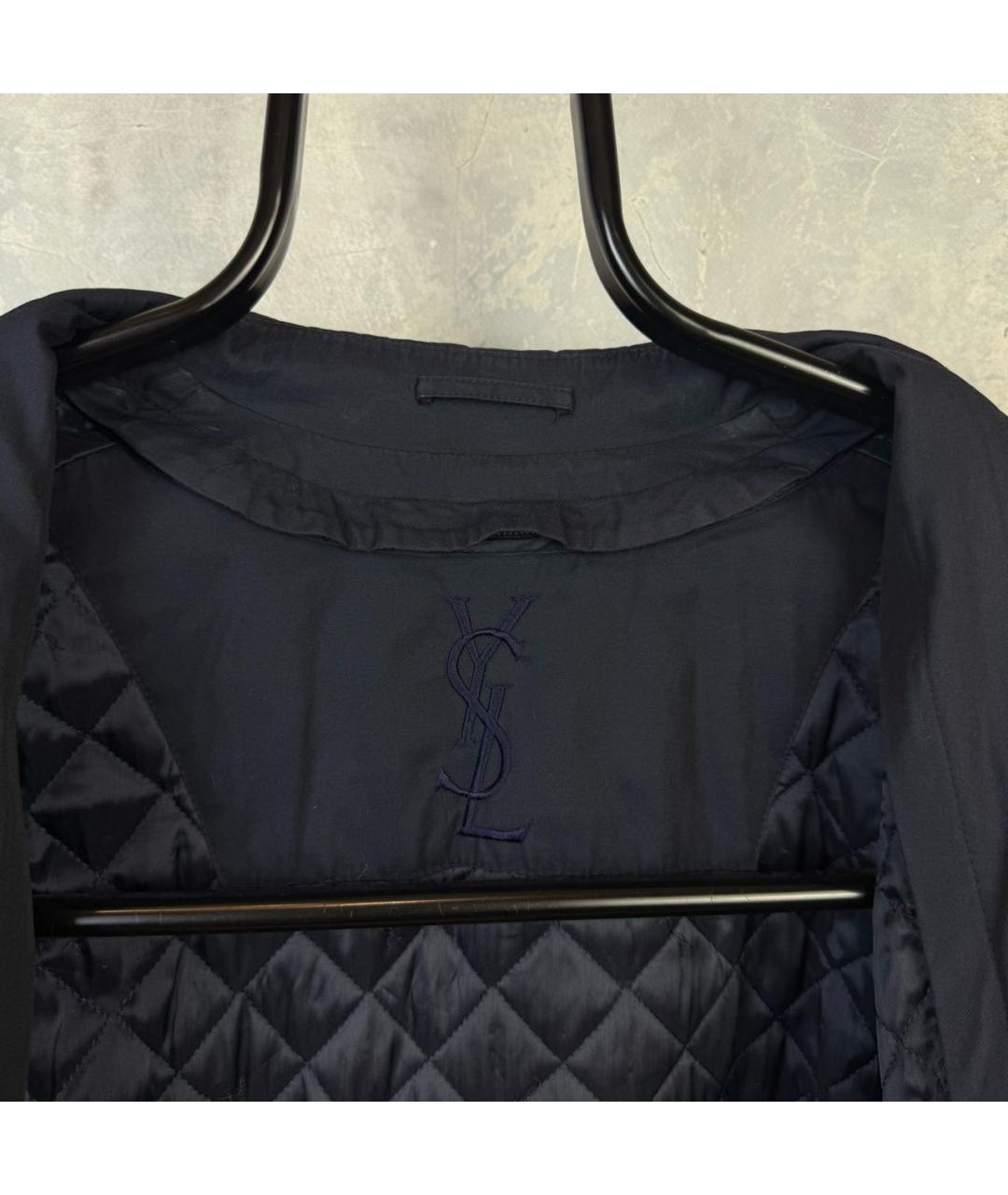 SAINT LAURENT Темно-синий тренч / плащ, фото 6