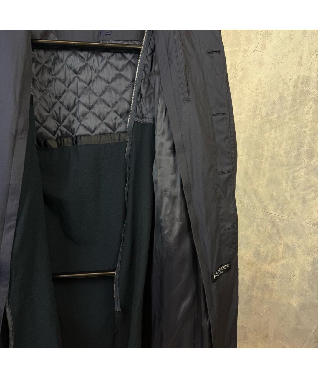 SAINT LAURENT Темно-синий тренч / плащ, фото 7