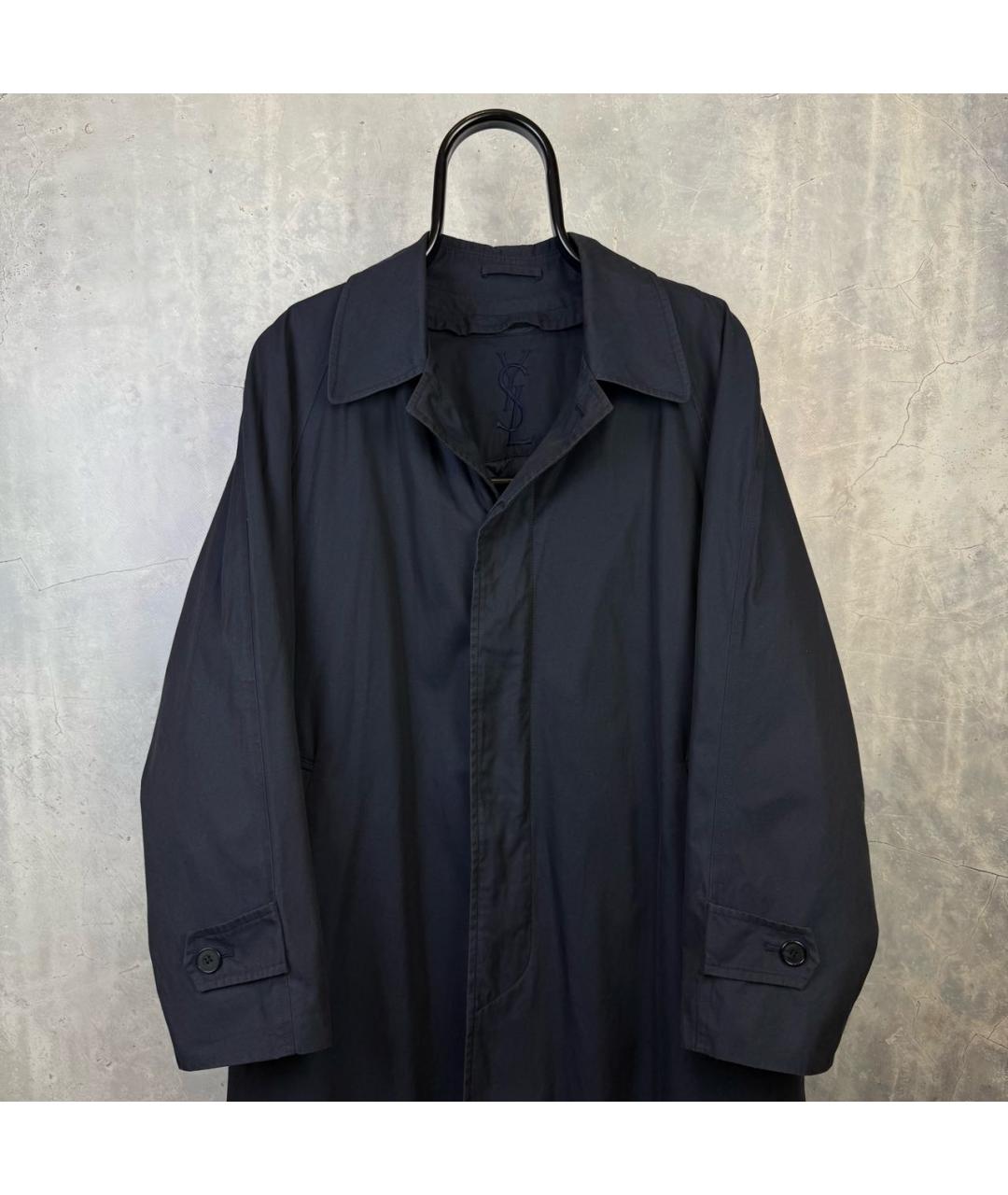 SAINT LAURENT Темно-синий тренч / плащ, фото 2