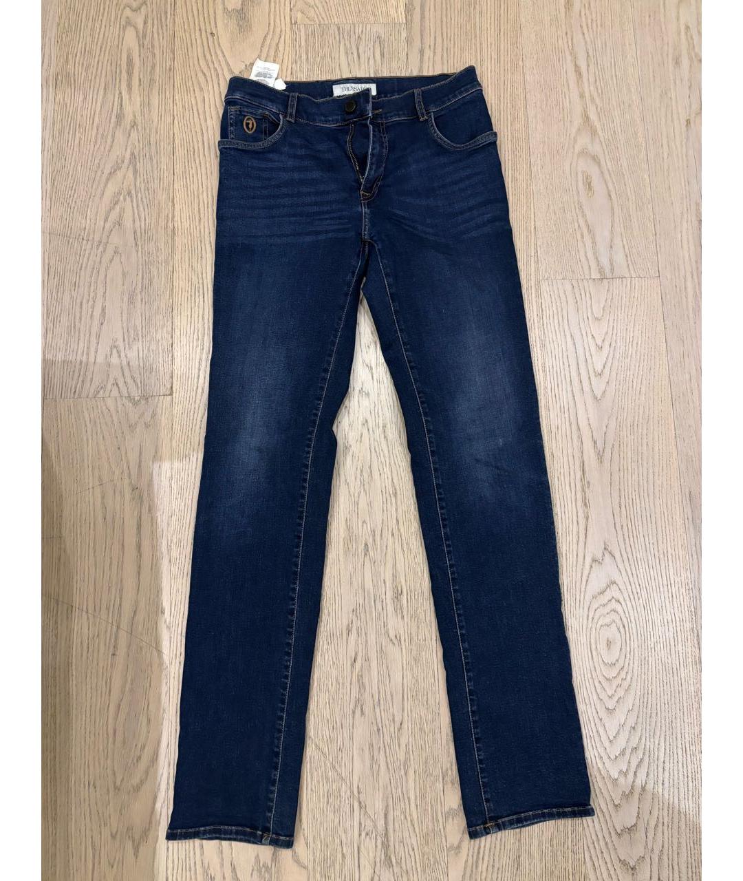TRUSSARDI Темно-синие джинсы скинни, фото 4