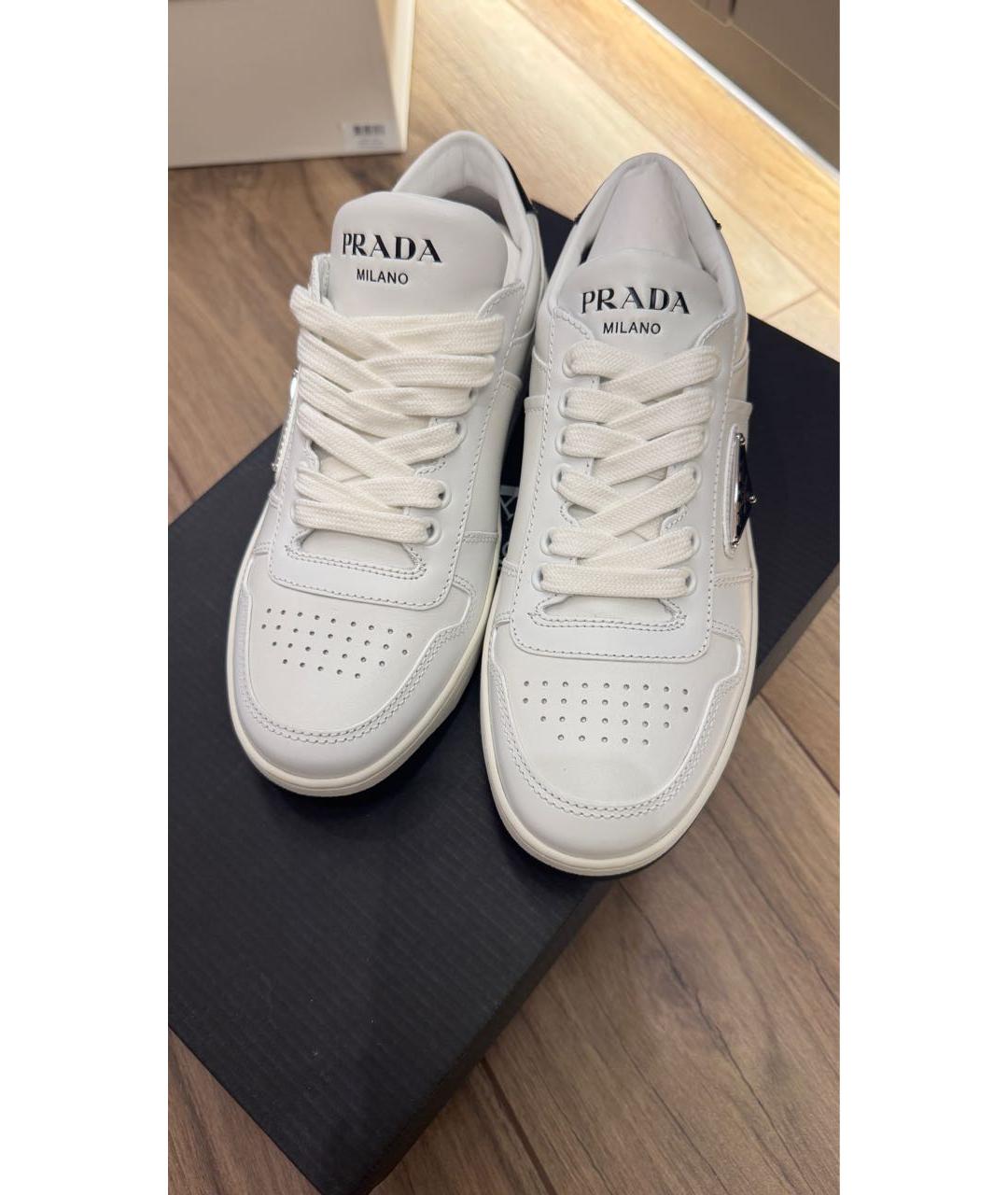 PRADA Белые кожаные кеды, фото 2