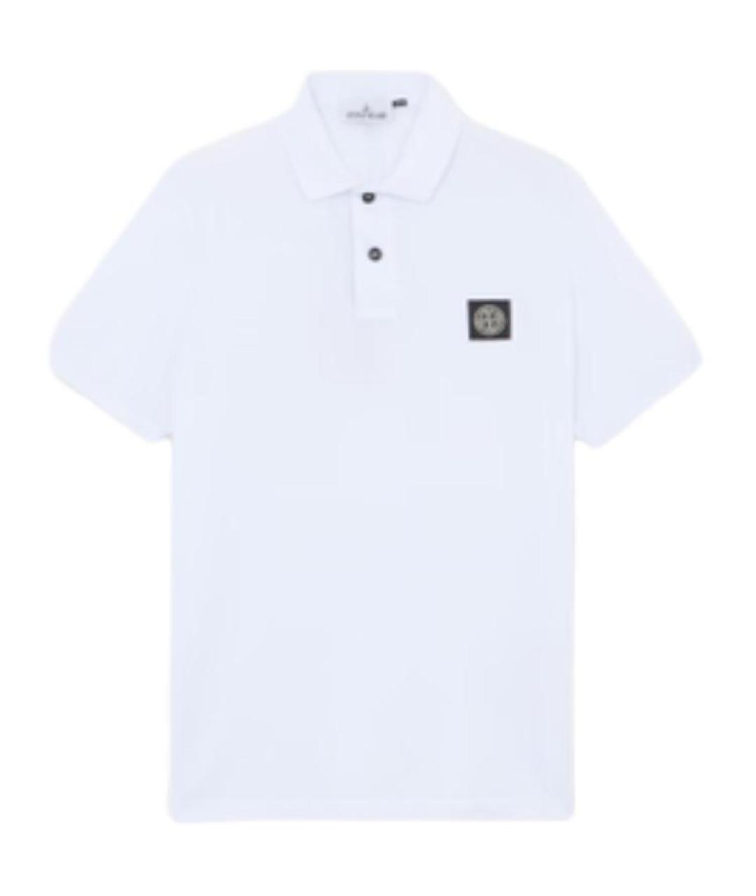 STONE ISLAND Белое поло с коротким рукавом, фото 1