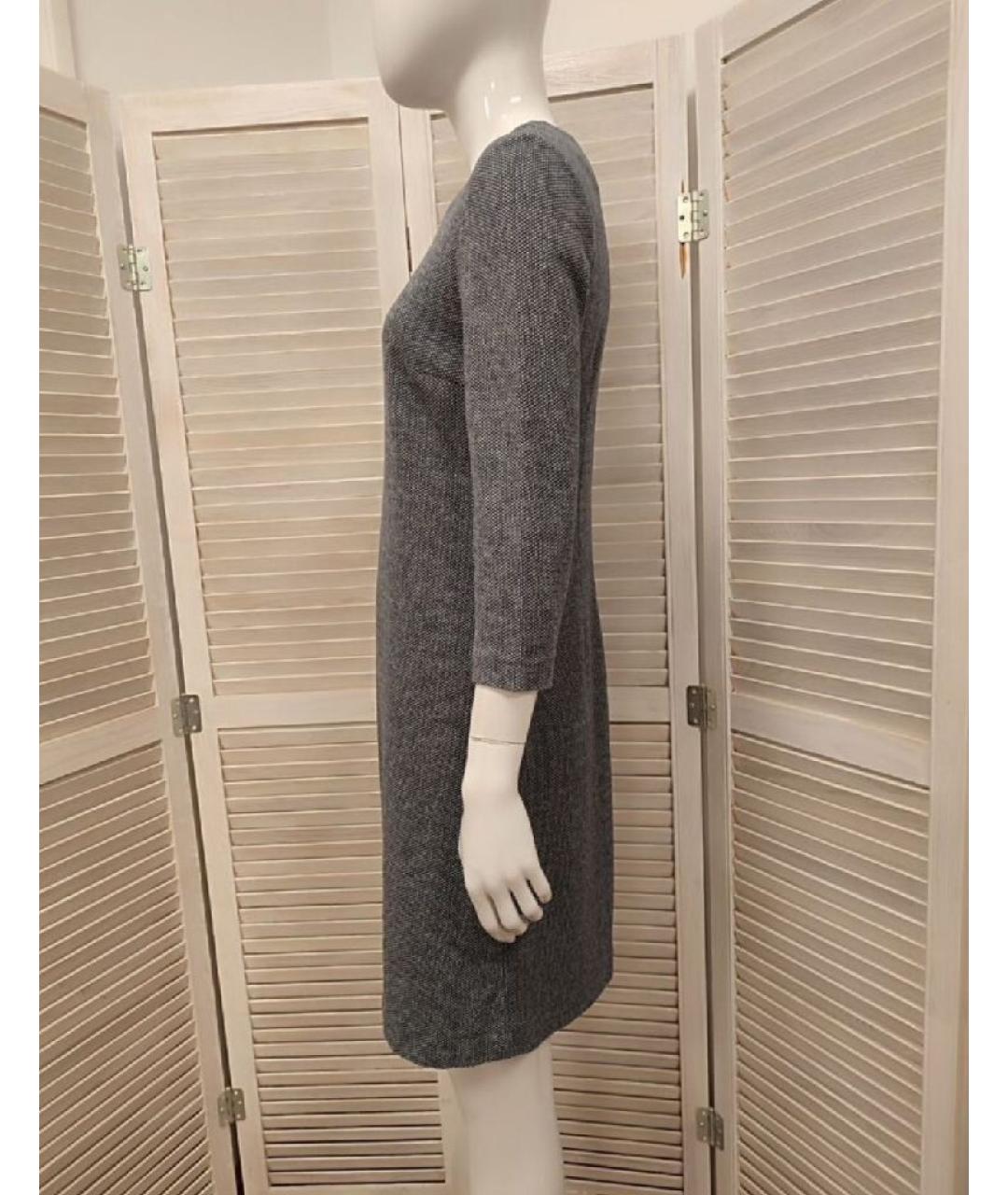 PESERICO Серое шерстяное повседневное платье, фото 4