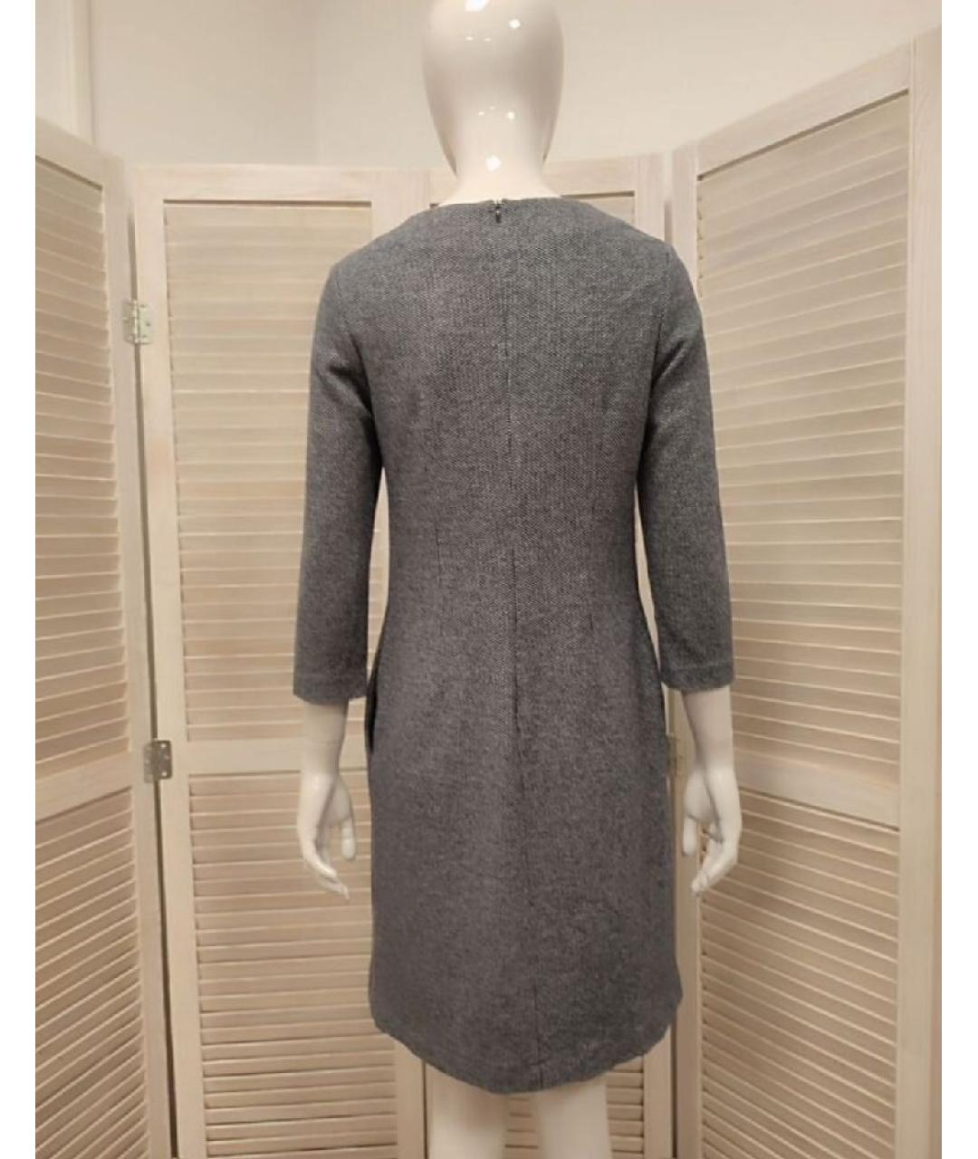 PESERICO Серое шерстяное повседневное платье, фото 2