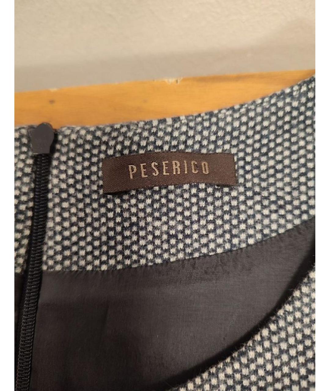 PESERICO Серое шерстяное повседневное платье, фото 3