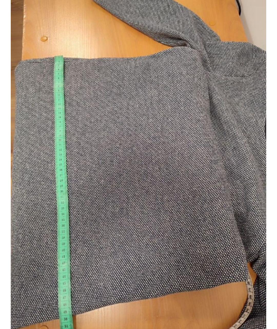 PESERICO Серое шерстяное повседневное платье, фото 7