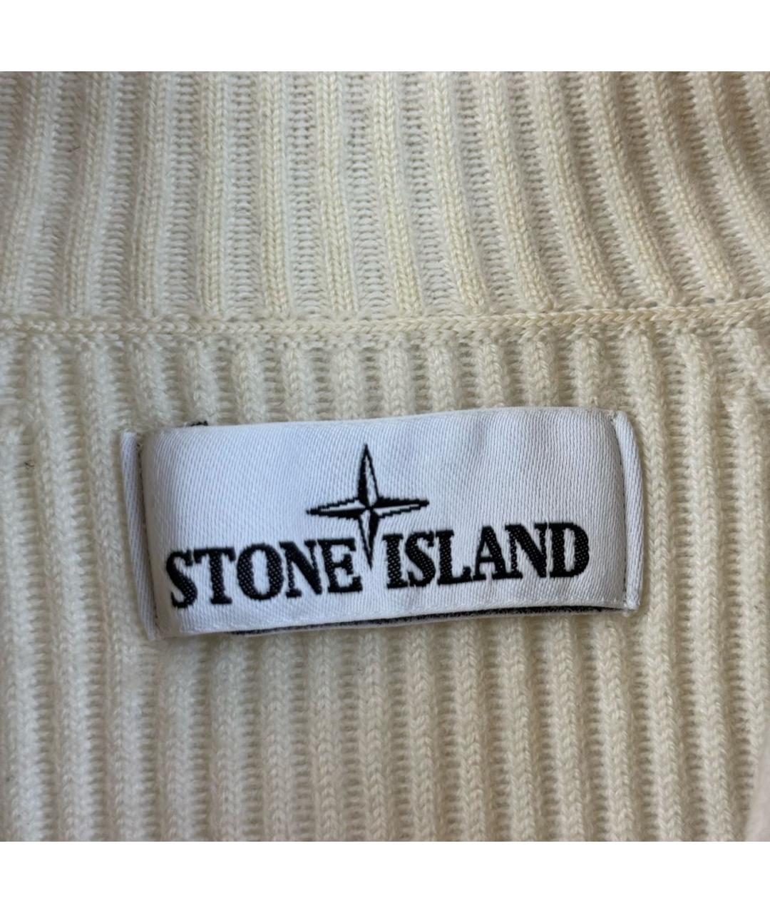 STONE ISLAND Бежевый шерстяной джемпер / свитер, фото 4