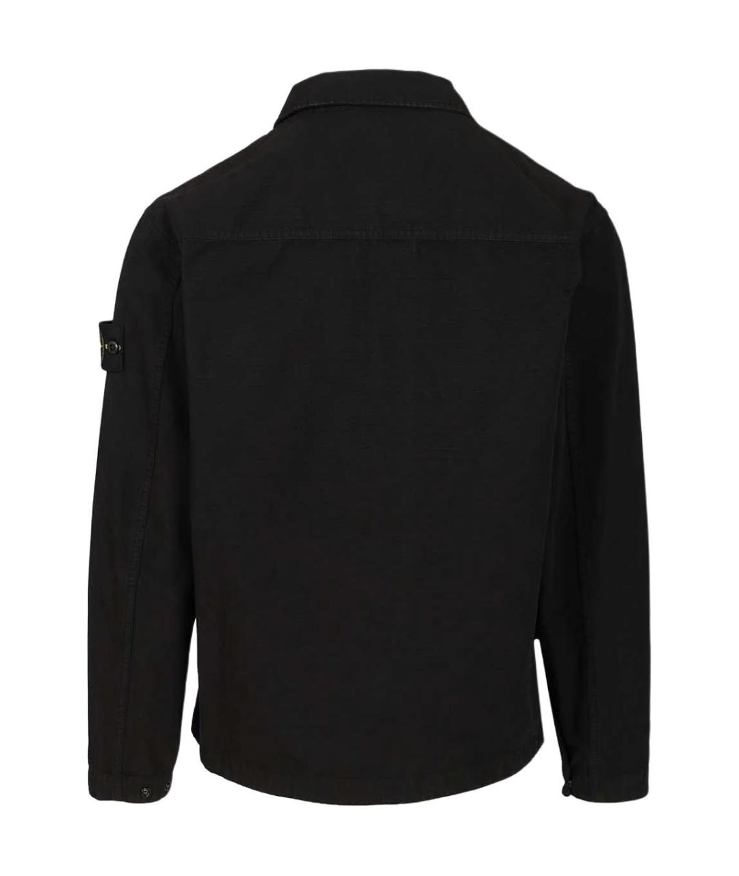 STONE ISLAND Черная хлопковая классическая рубашка, фото 2