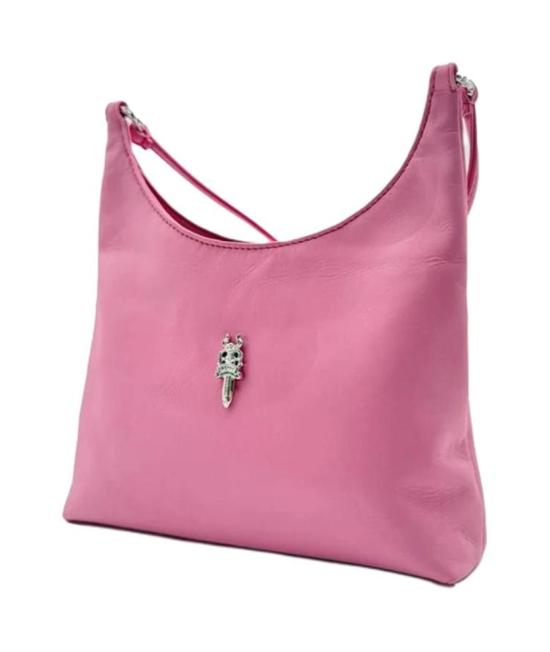 CHROME HEARTS Розовая кожаная сумка через плечо, фото 2