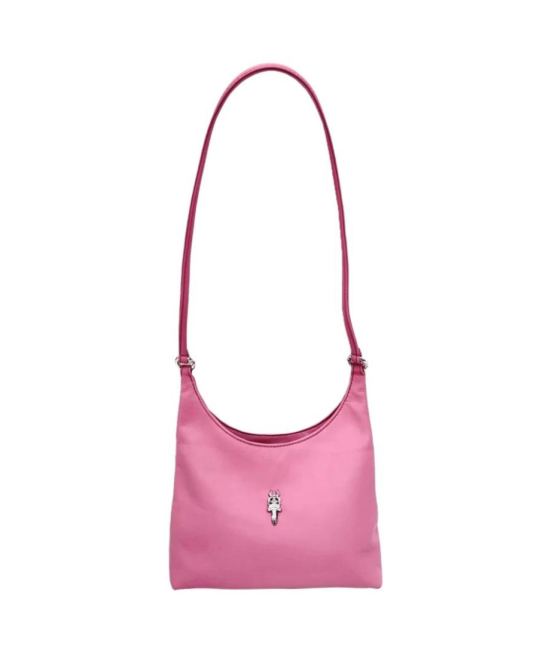 CHROME HEARTS Розовая кожаная сумка через плечо, фото 1