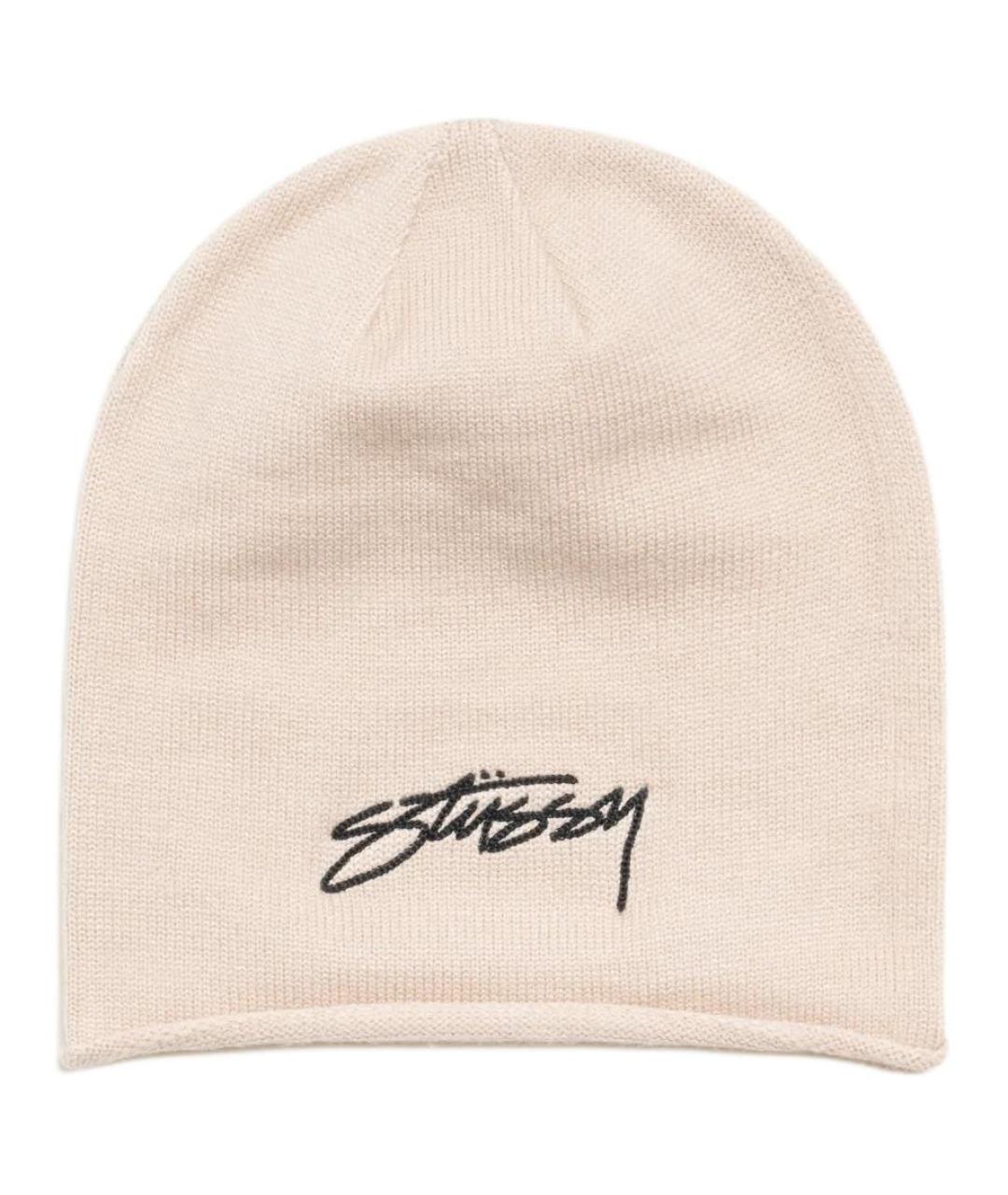 STUSSY Бежевая хлопковая шапка, фото 1