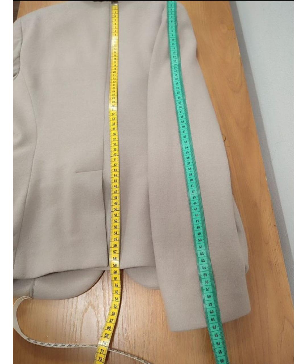 PESERICO Бежевый шерстяной жакет/пиджак, фото 9