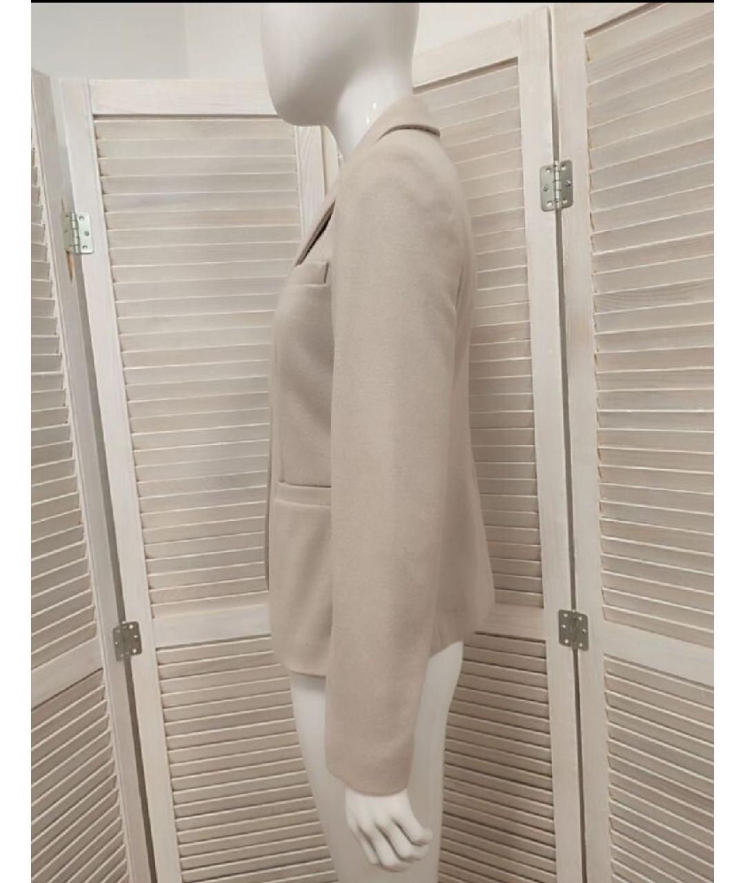 PESERICO Бежевый шерстяной жакет/пиджак, фото 4