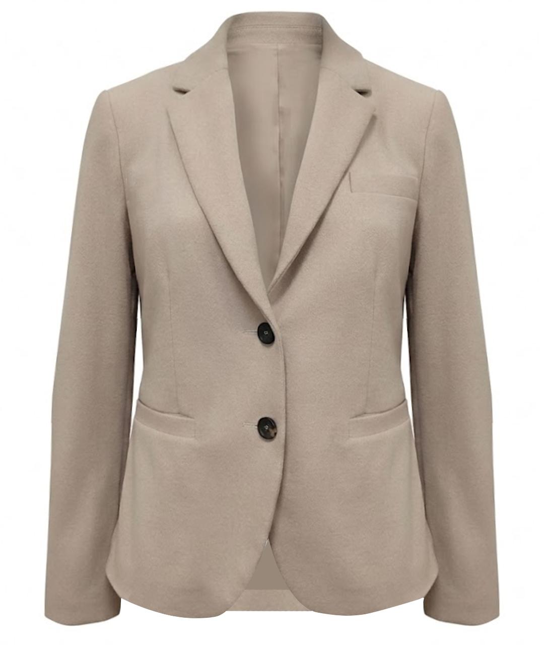 PESERICO Бежевый шерстяной жакет/пиджак, фото 1