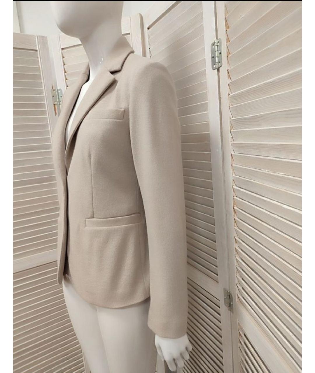 PESERICO Бежевый шерстяной жакет/пиджак, фото 5