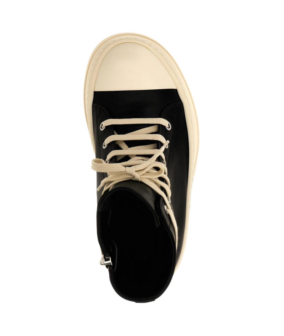 RICK OWENS Черные кожаные кроссовки, фото 5