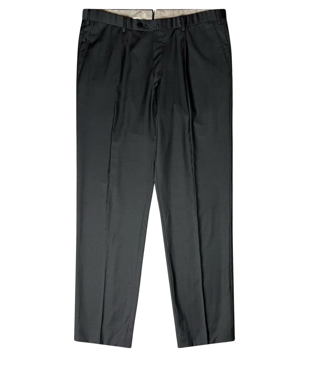 BRIONI Черные шерстяные классические брюки, фото 1