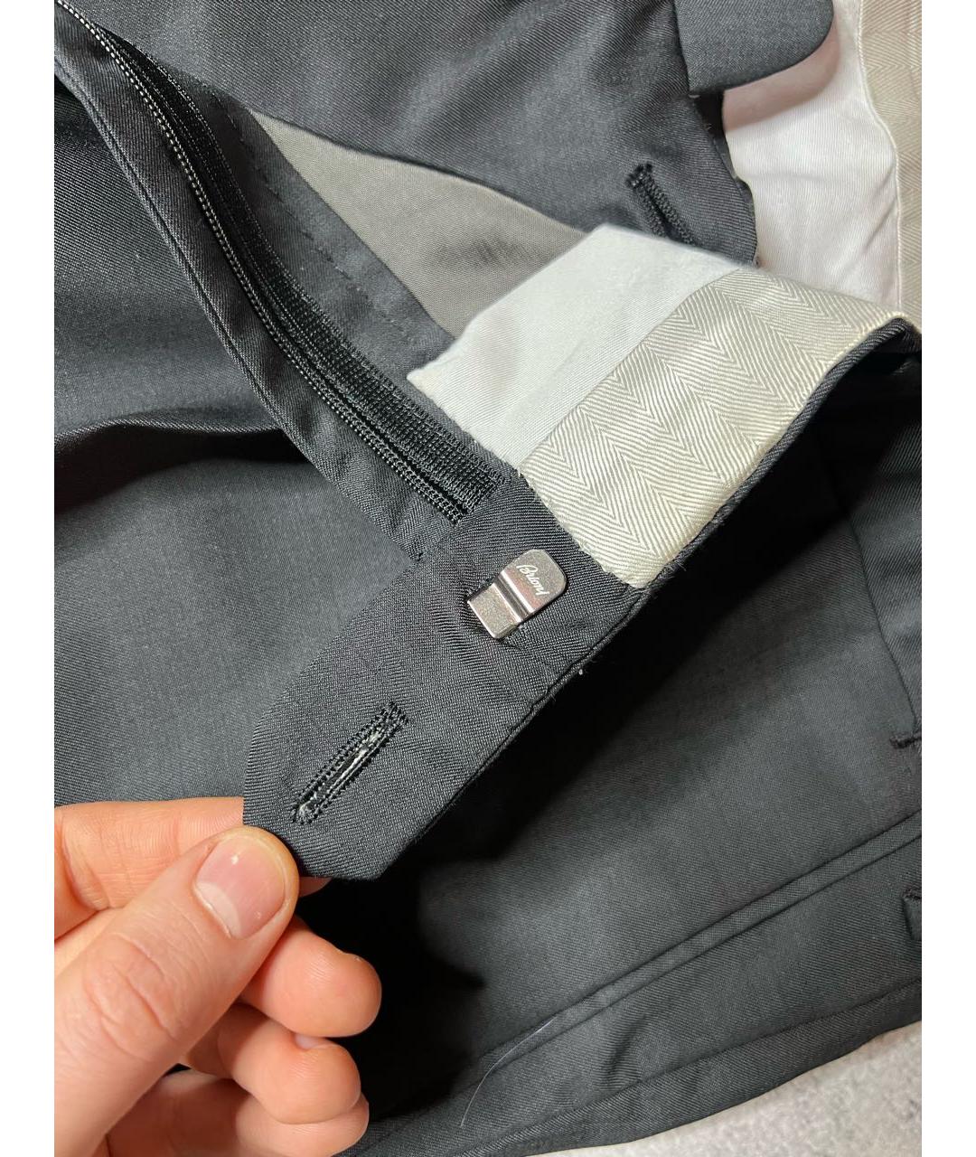 BRIONI Черные шерстяные классические брюки, фото 5