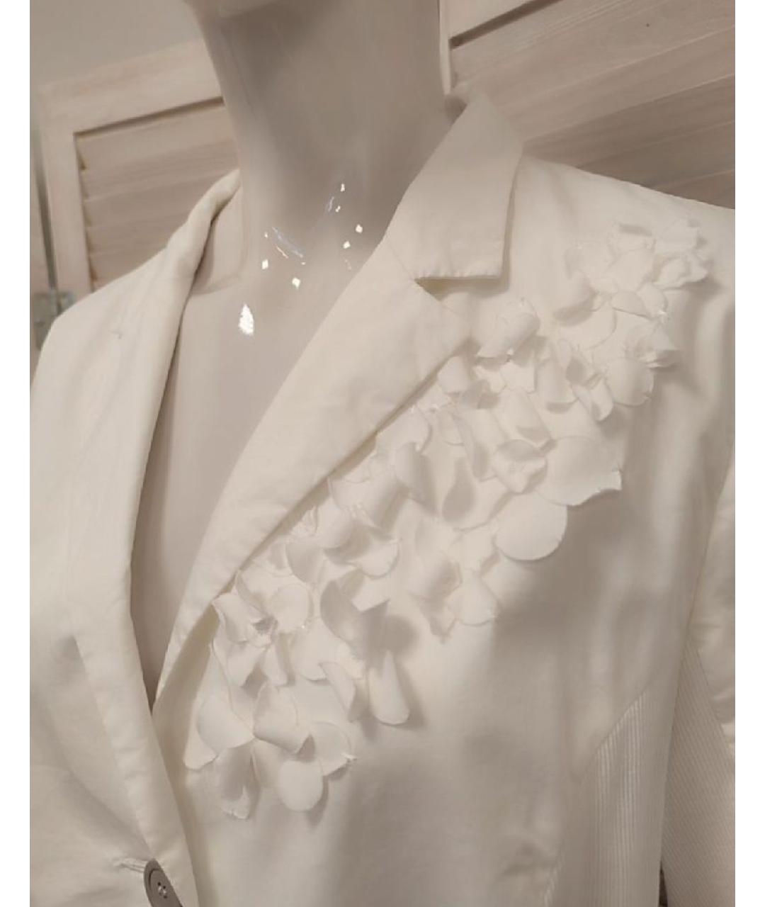 PESERICO Белый хлопко-эластановый жакет/пиджак, фото 5