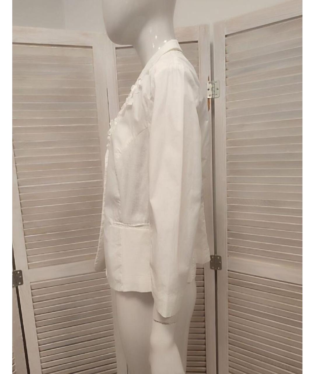 PESERICO Белый хлопко-эластановый жакет/пиджак, фото 4