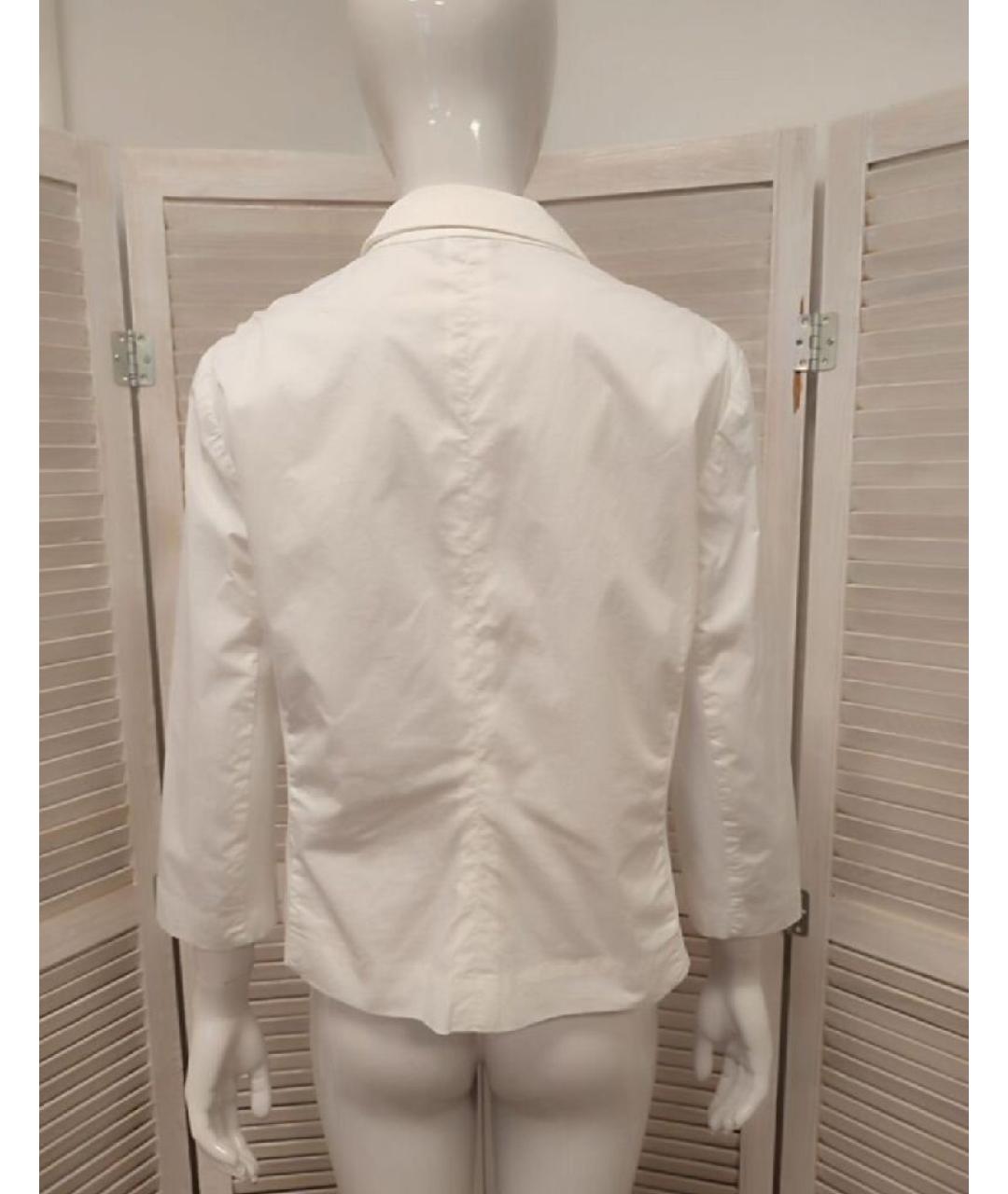 PESERICO Белый хлопко-эластановый жакет/пиджак, фото 2