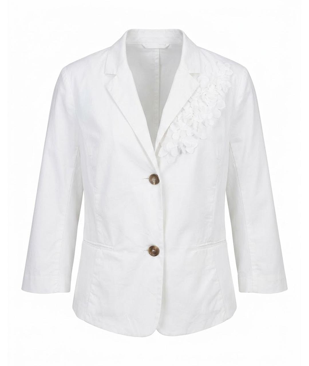 PESERICO Белый хлопко-эластановый жакет/пиджак, фото 1