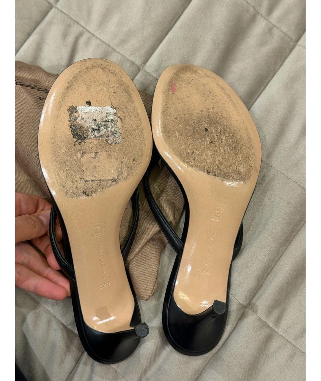 GIANVITO ROSSI Черные кожаные босоножки, фото 6