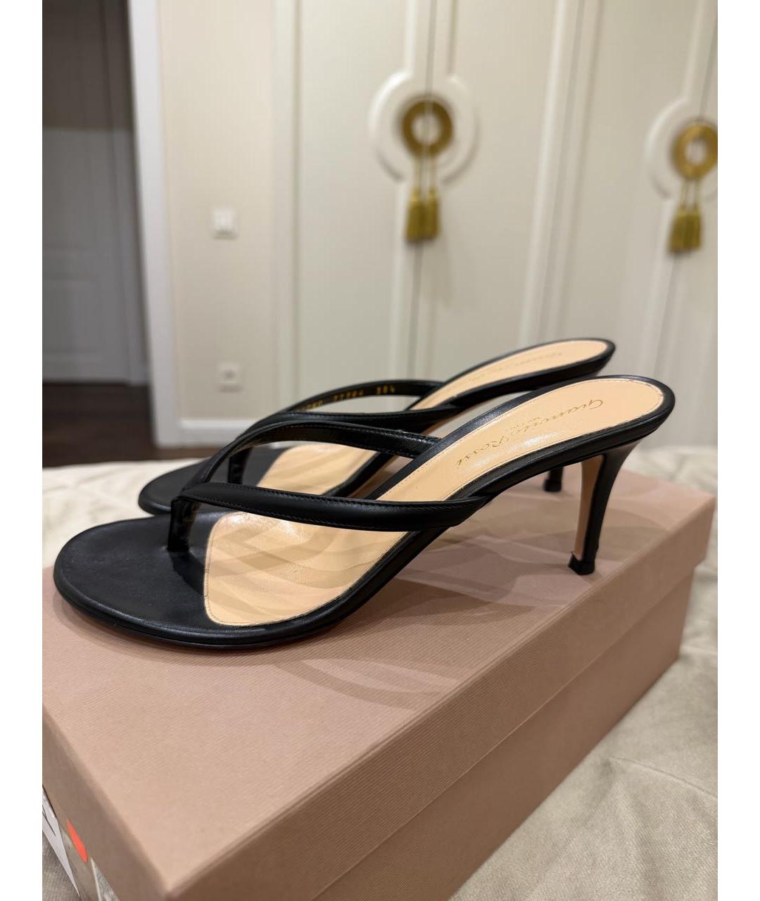 GIANVITO ROSSI Черные кожаные босоножки, фото 8