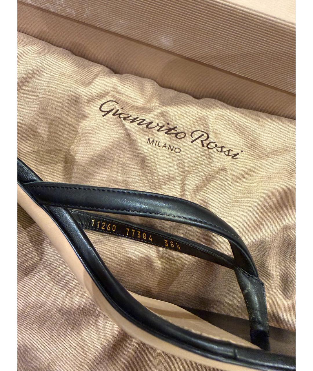 GIANVITO ROSSI Черные кожаные босоножки, фото 7