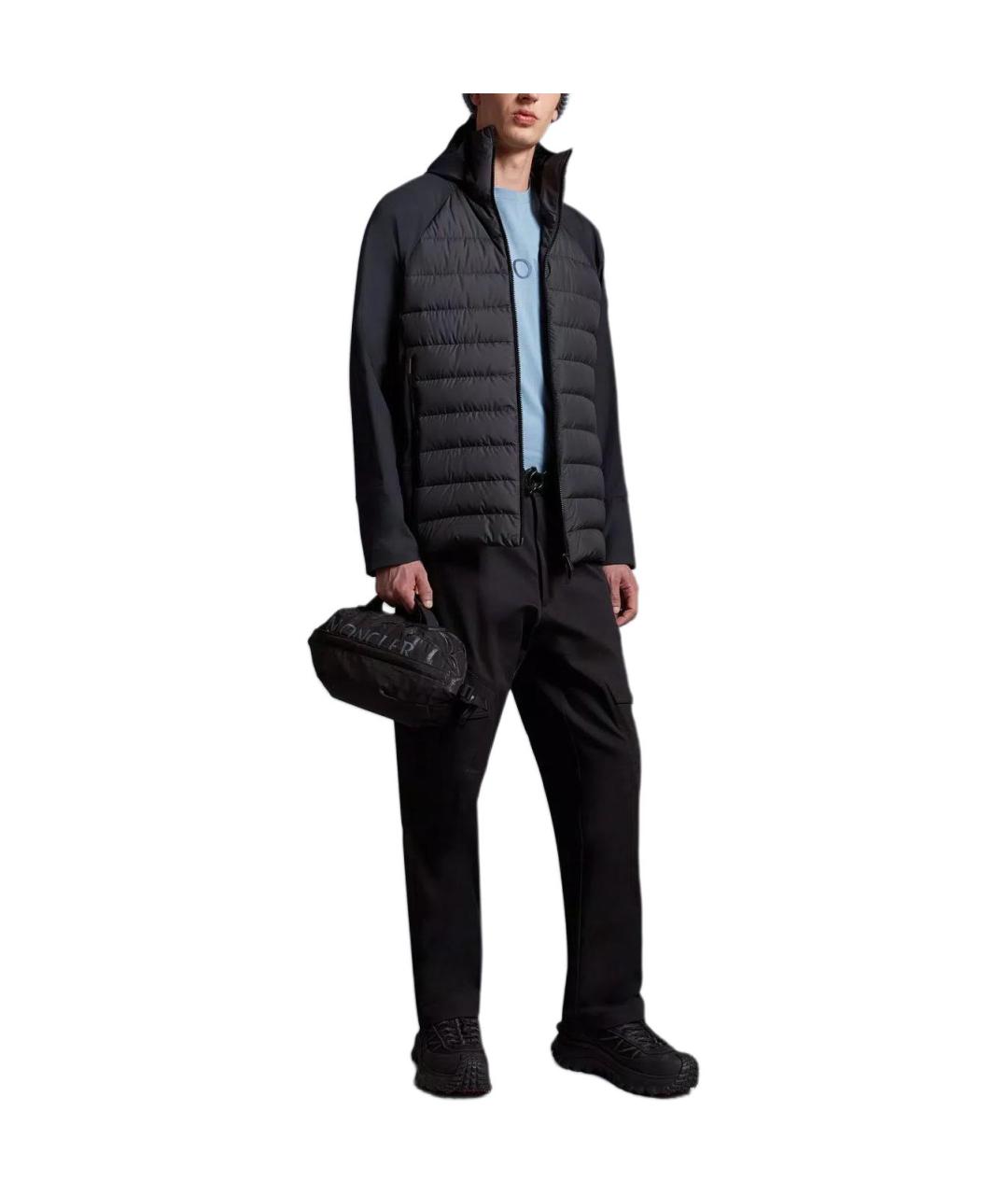 MONCLER Черный пуховик, фото 4