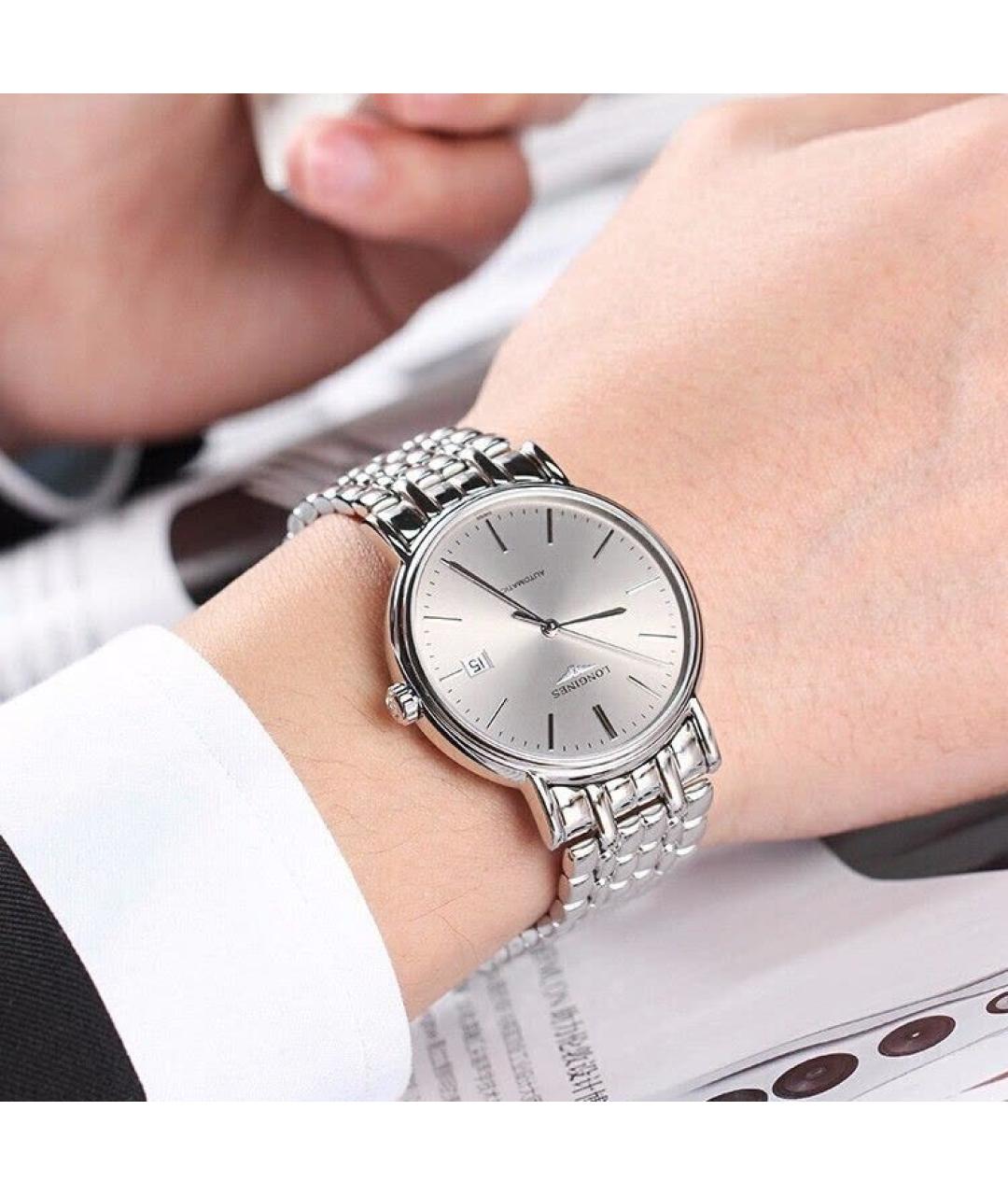 LONGINES Серебряные стальные часы, фото 5